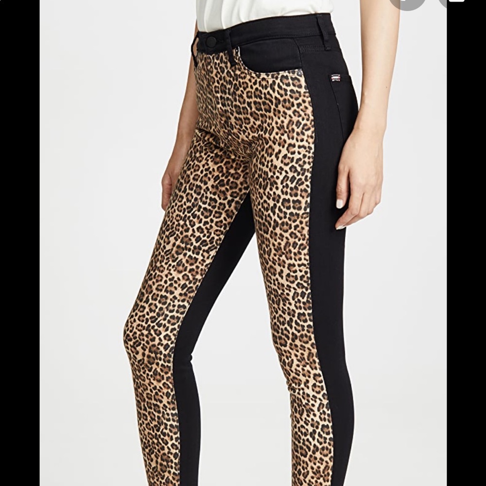 Black and leopard Alice and olivia jeans